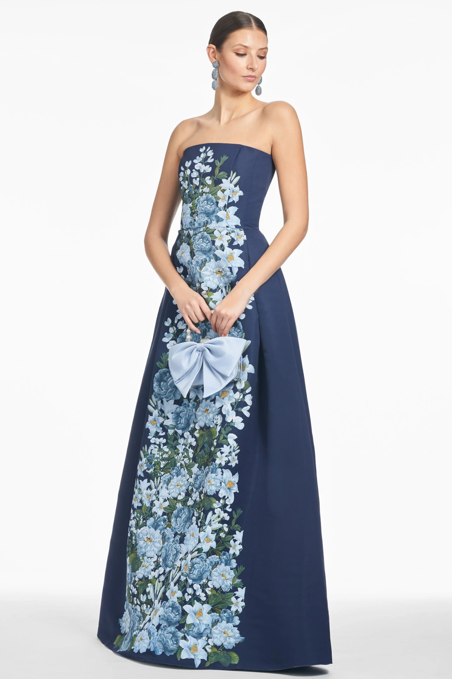 LARISA GOWN - NAVY CASCADE 3 LARISA GOWN - NAVY CASCADE