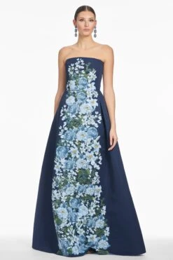 LARISA GOWN - NAVY CASCADE 7 LARISA GOWN - NAVY CASCADE -SACHIN & BABI Shop T252G30 413