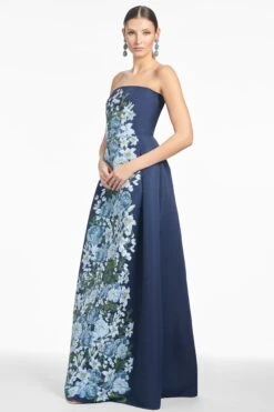LARISA GOWN - NAVY CASCADE 8 LARISA GOWN - NAVY CASCADE -SACHIN & BABI Shop T252G30 413 3
