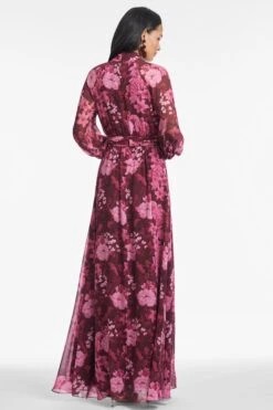 VERA GOWN - RASPBERRY FLORIBUNDA 7 VERA GOWN - RASPBERRY FLORIBUNDA -SACHIN & BABI Shop T252G59 678 4
