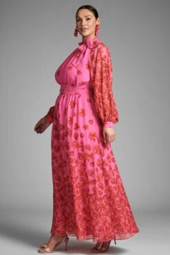 Vera Gown - Rose/Vermillion -SACHIN & BABI Shop VERAGOWN ROSEVERMILLION SIDE2