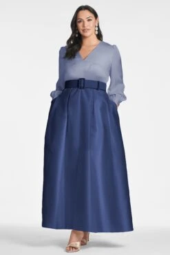 Zoe Gown - Cool Grey/Night Sky -SACHIN & BABI Shop ZOEGOWN COOLGREYNIGHTSKY FRONT2