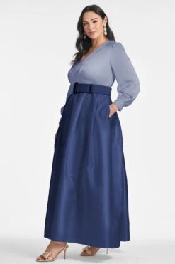 Zoe Gown - Cool Grey/Night Sky -SACHIN & BABI Shop ZOEGOWN COOLGREYNIGHTSKY SIDE2