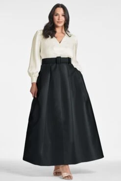 Zoe Gown - Ivory/Black 11 Zoe Gown - Ivory/Black -SACHIN & BABI Shop ZOEGOWN IVORYBLACK FRONT