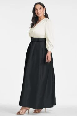 Zoe Gown - Ivory/Black 12 Zoe Gown - Ivory/Black -SACHIN & BABI Shop ZOEGOWN IVORYBLACK SIDE1