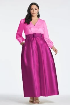 Zoe Gown - Pink/Magenta -SACHIN & BABI Shop ZOEGOWN PINKMAGENTA FRONT3