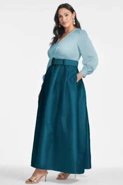 Zoe Gown - Seaglass/Deep Teal -SACHIN & BABI Shop ZOEGOWN SEAGLASSDEEPTEAL SIDE2