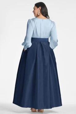 Zoe Gown - Slate/Navy -SACHIN & BABI Shop ZOEGOWN SLATENAVY BACK3