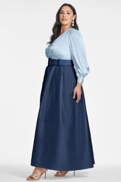 Zoe Gown - Slate/Navy -SACHIN & BABI Shop ZOEGOWN SLATENAVY SIDE8