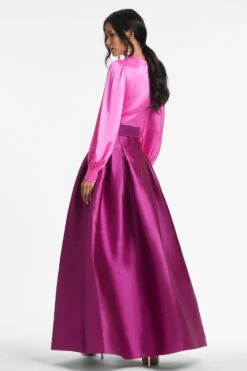 Zoe Gown - Pink/Magenta -SACHIN & BABI Shop ZOEGOWN PINKMAGENTA BACK