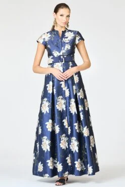 EMBELLISHED MARTA GOWN - NAVY NARCISSUS -SACHIN & BABI Shop martabeltfront2